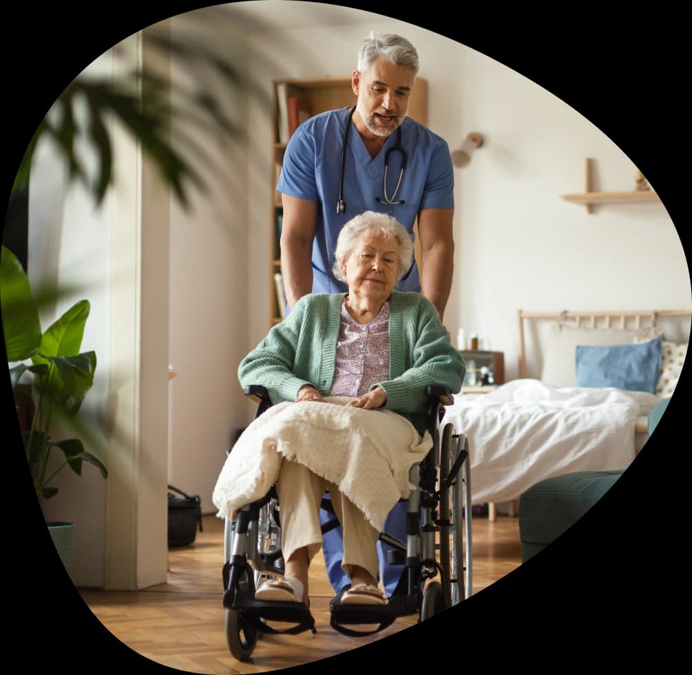 Axzons Homecare caregiver supporting a senior at home
